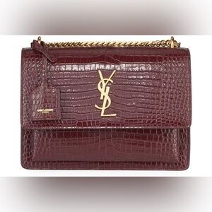 YSL Sunset Bag Croc Medium